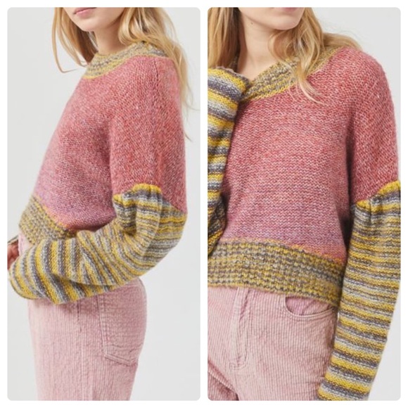 Urban Outfitters Sweaters - Urban Outfitters Pink Lenon Cropped Sweater